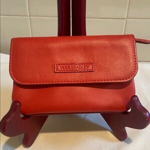 🩷Vera bradley faux leather snap & zip burnt orange wallet coin